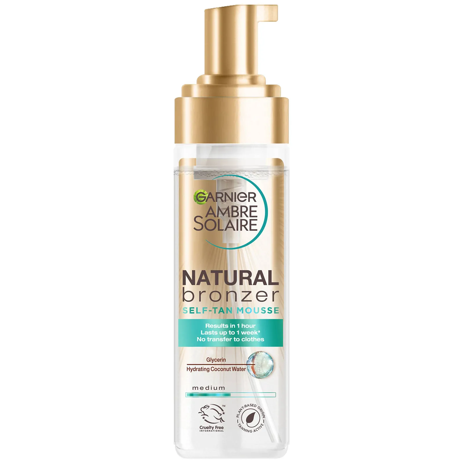 Garnier Ambre Solaire Vegan Natural Bronzer Intense Clear Self Tan Mousse 200ml