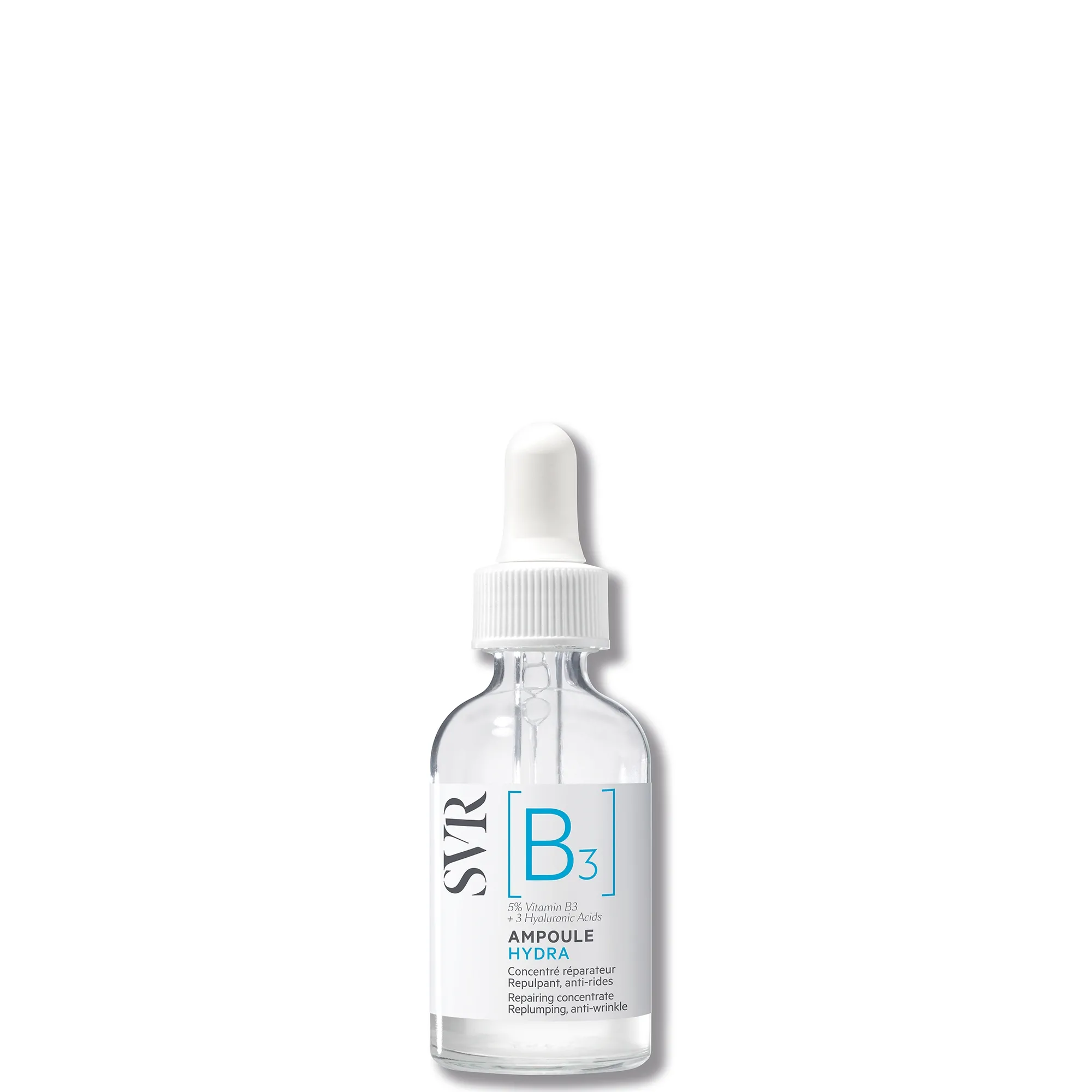 SVR [B3] Ampoule Hydra - Plumping Hyaluronic Acid & Niacinamide Anti-Wrinkle Face Serum for Dehydrated Sensitive Skin, 30ml