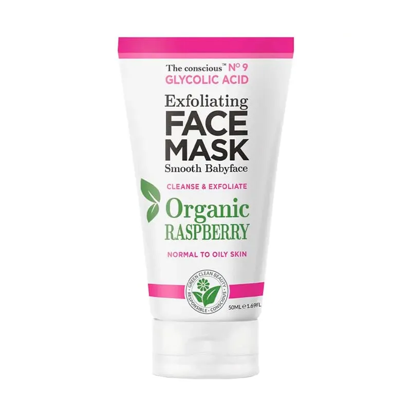 Glycolic Acid Exfoliating Face Mask Organic Raspberry 50 ml