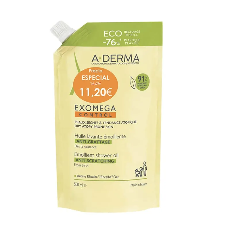Exomega Control Aceite Emoliente De Ducha Recarga Eco 500 ml