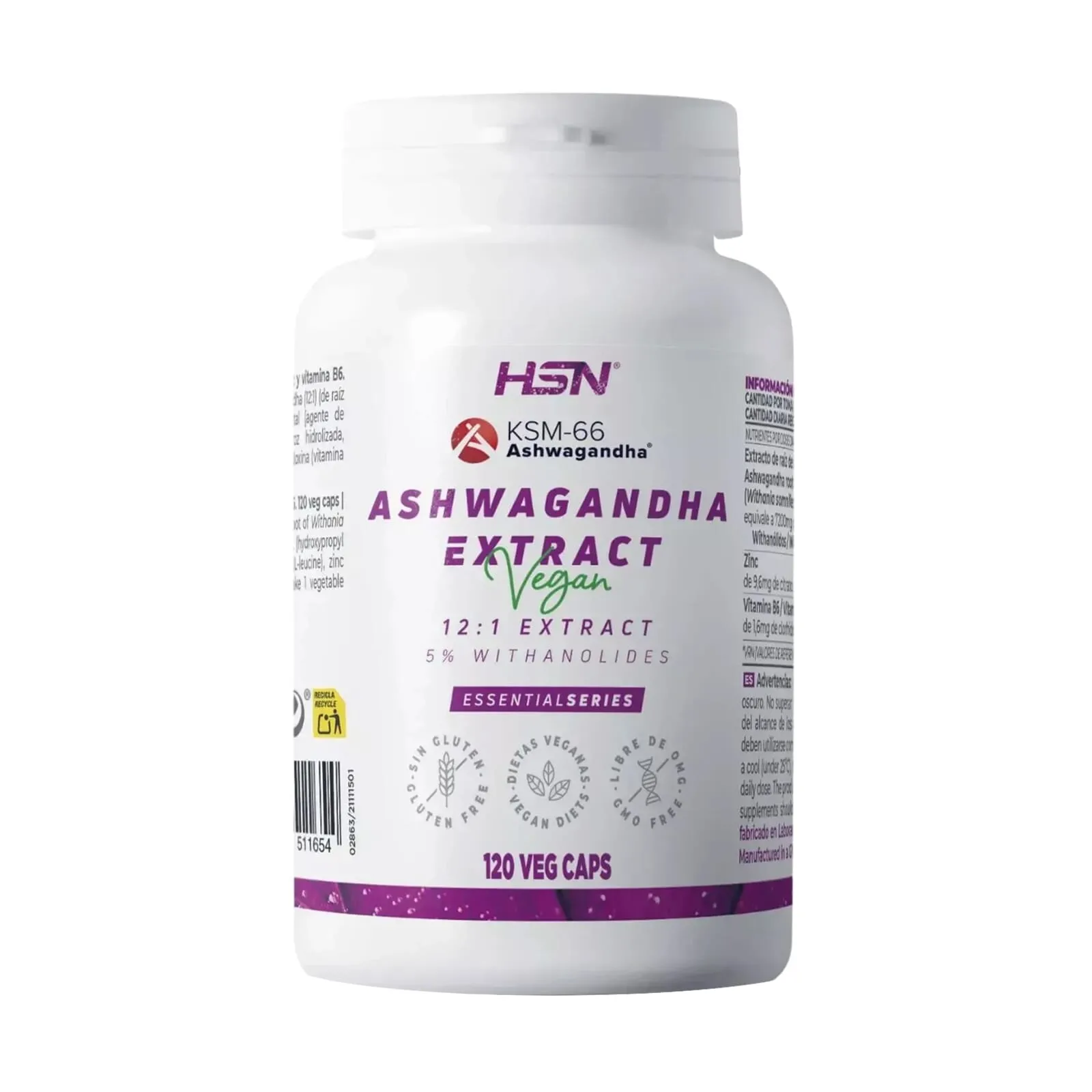 Extracto De Ashwagandha KSM-66 12:1 300 mg 120 VCaps