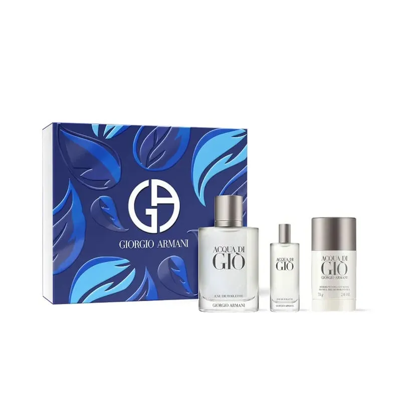 Acqua Di Gio Set EDT 100 ml +  EDT 15 ml + Deo Stick 75g Lote