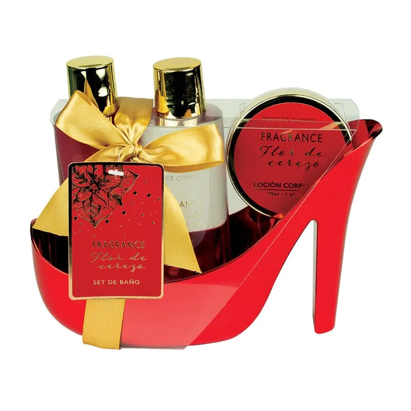 Set De Baño Flor De Cerezo Champú + Gel + Loción Corporal Lote