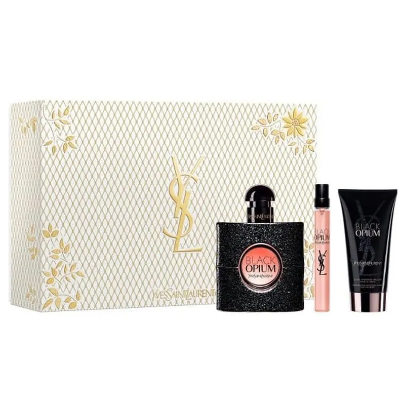 Black Opium EDP 50 ml + EDP Mini 10 ml + Body Lotion 50 ml Lote