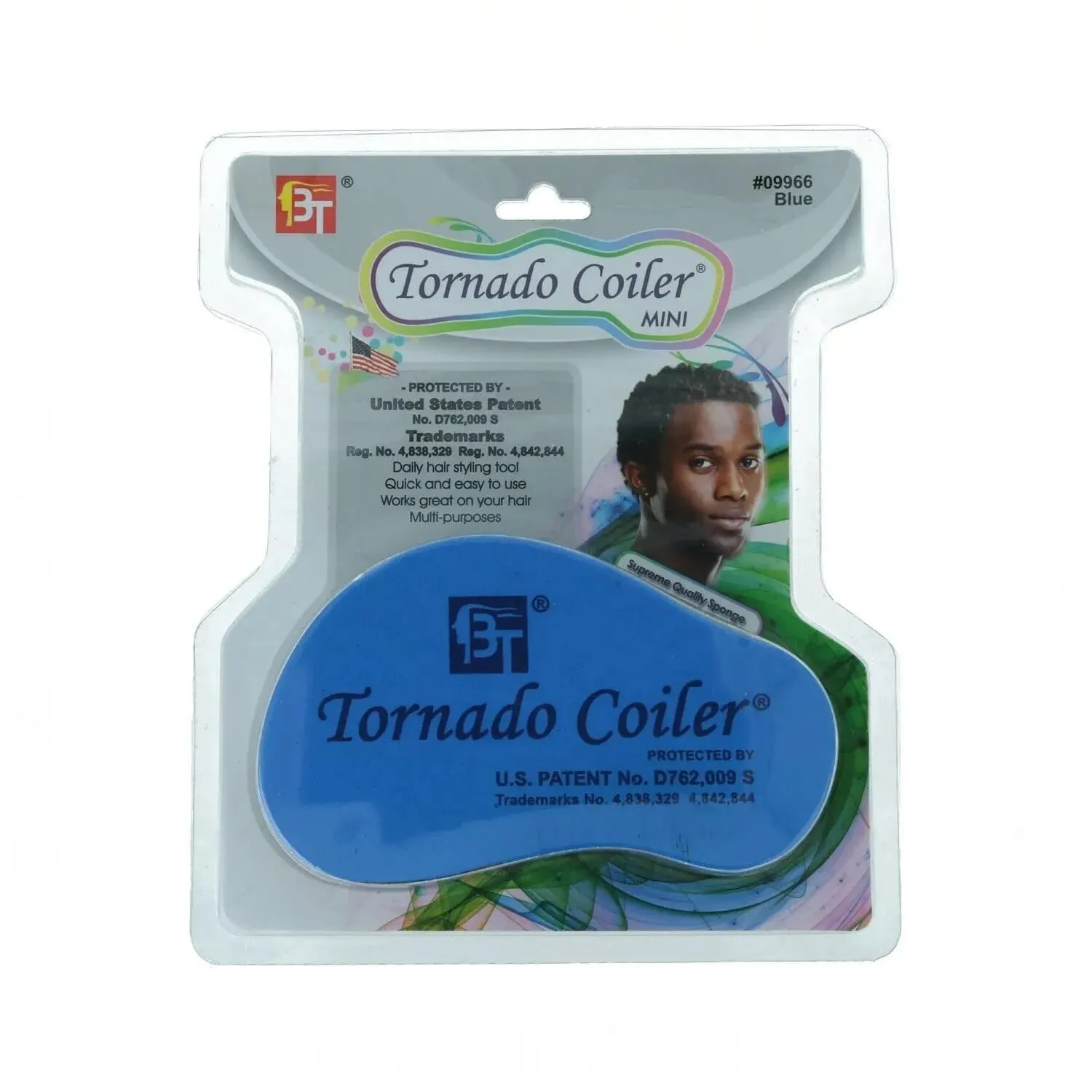 Tornado Coiler Mini Cepillo Esponja Azul