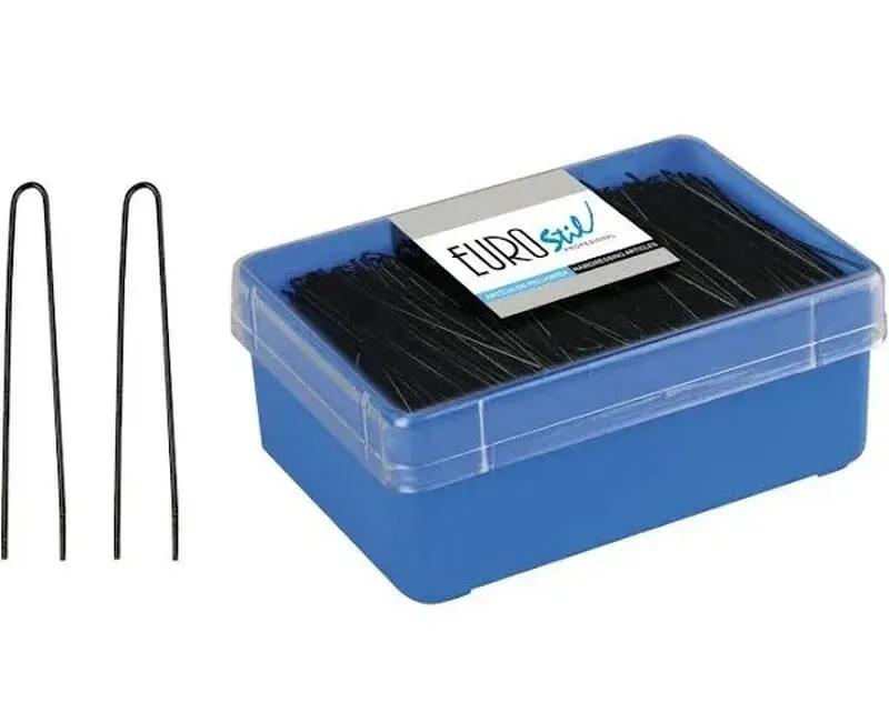 Eurostil 400 Horquillas Moño 65 mm #Negro 400 Uds