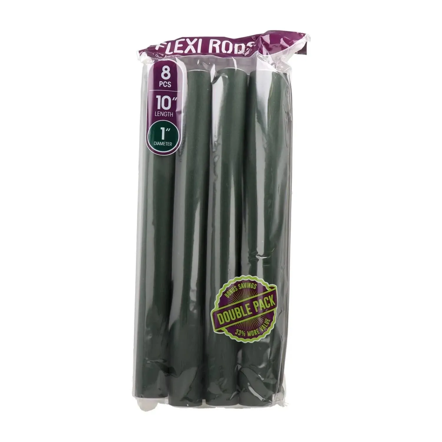 Flexi Rods 10" 1" Rulos Flexibles #Dark Green 8 Uds