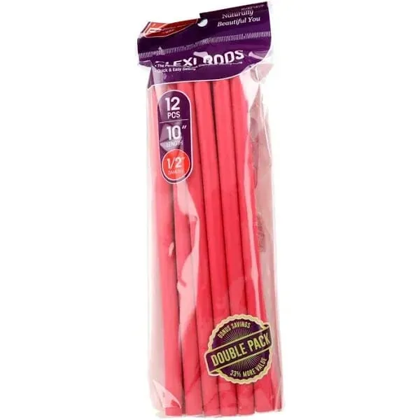 Flexi Rods 10" 1/2" Rulos Flexibles #Red 12 Uds