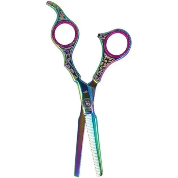 Tijera Profesional Metal Negro Con 38 Dientes 6"