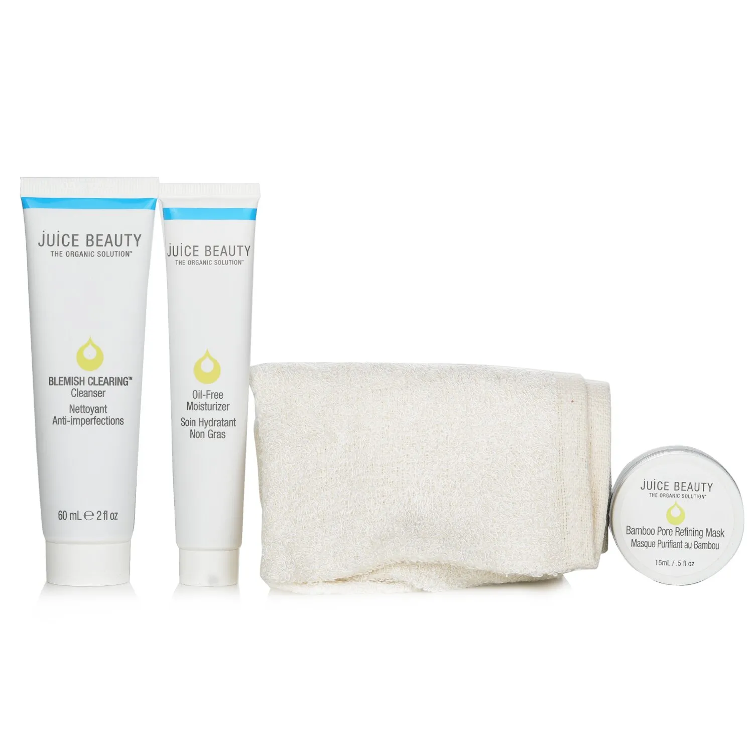 Blemish Clearing Solutions Kit : Cleanser + Moisturizer + Mascarilla + Washcloth (Unboxed)