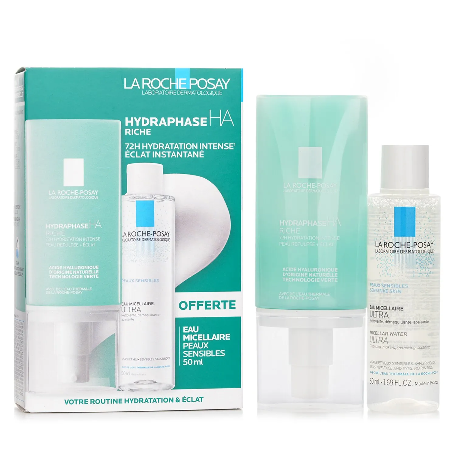 Votre Routine Hydatation & Eclat Set: Hydraphase HA Riche Moisturizing Crema 50ml + Micellar Water 50ml