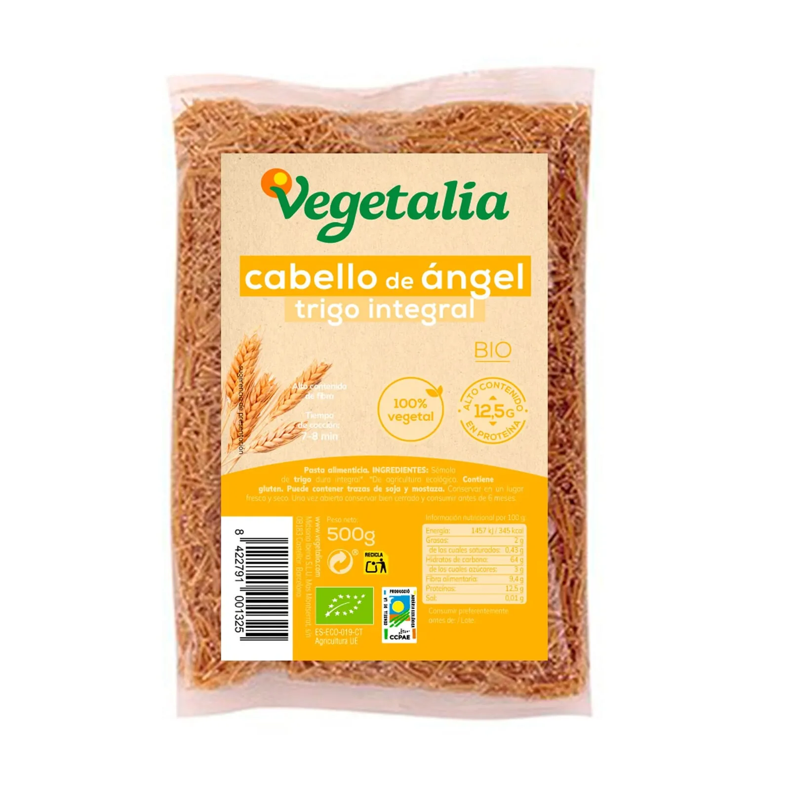Fideos Cabello De Ángel De Espelta Integral 500g