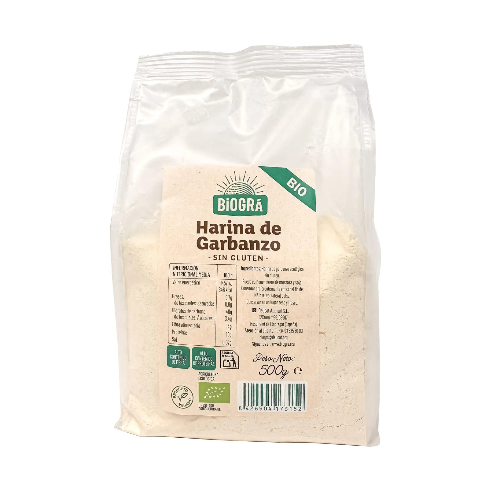 Harina De Garbanzos Eco 500g