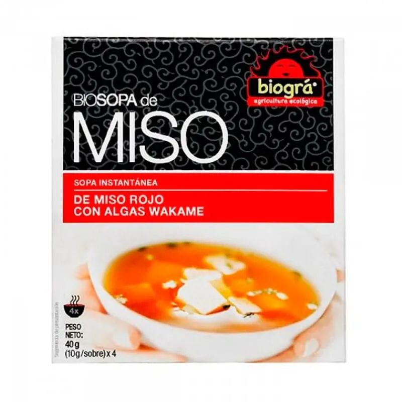 Sopa De Miso Rojo Con Algas Wakame 4 Sobres de 10g