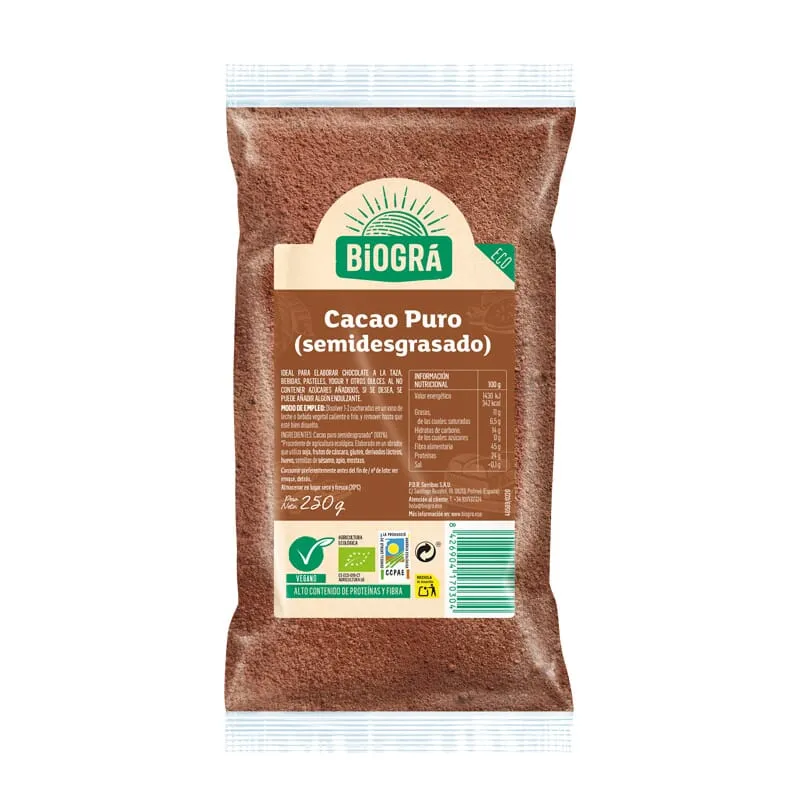 Cacao Puro en Polvo Bio 250g
