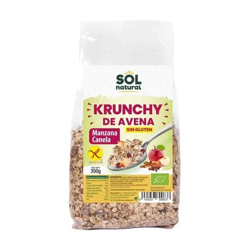 Muesli Krunchy Avena Manzana Canela Sin Gluten Bio 350g