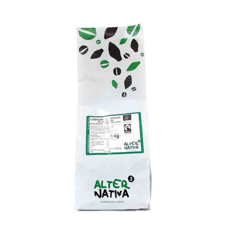 Cobertura Chocolate 70% Cacao Bio 1 Kg