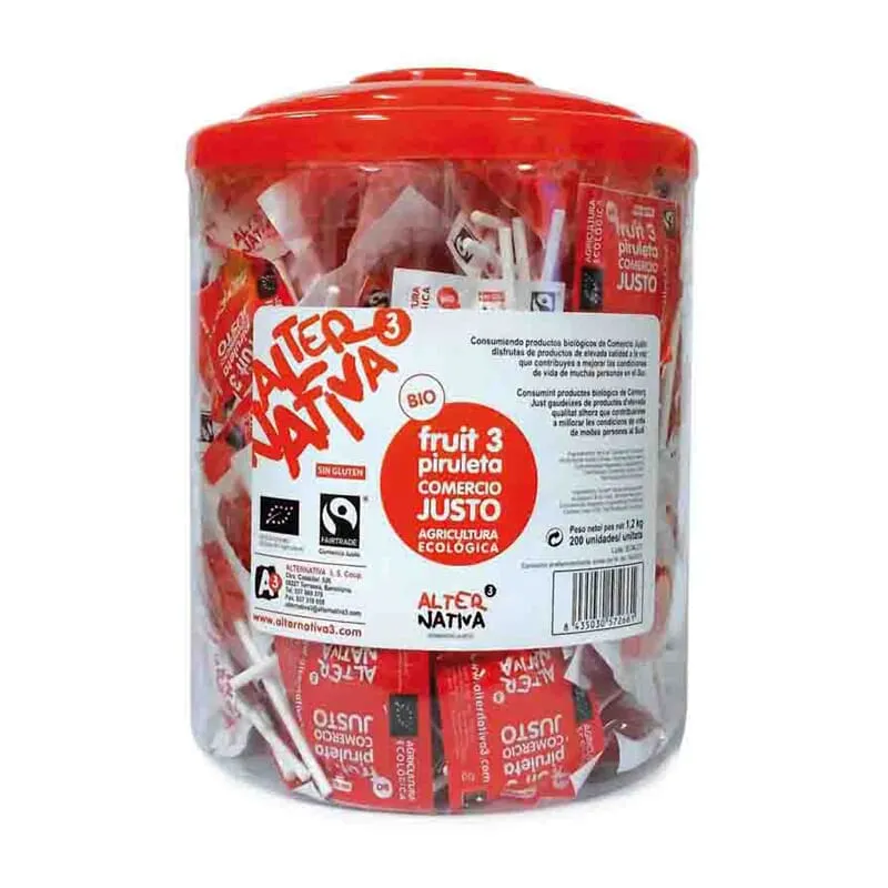 Piruletas Redondas De Cereza Bio 200 Uds