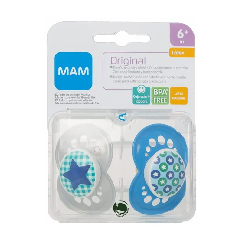 Mam Original Chupete Latex +6m Amarillo 2 Uds