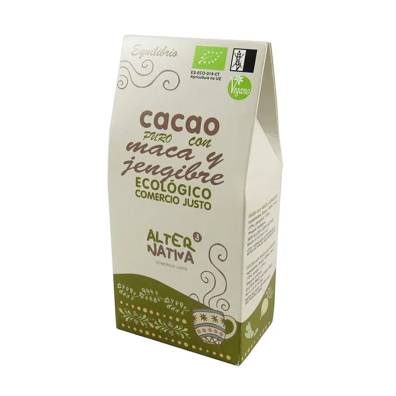Cacao Puro con Maca y Jengibre Bio 125g