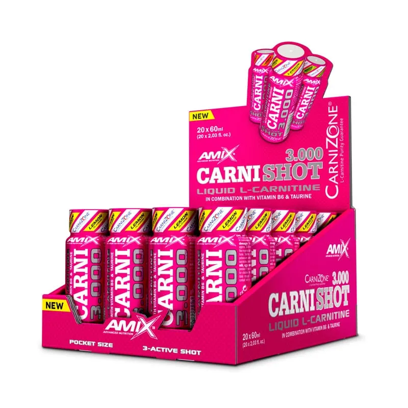 Carnishot 3000mg 20 Viales de 60ml-Amix Nutrition- Carnitina