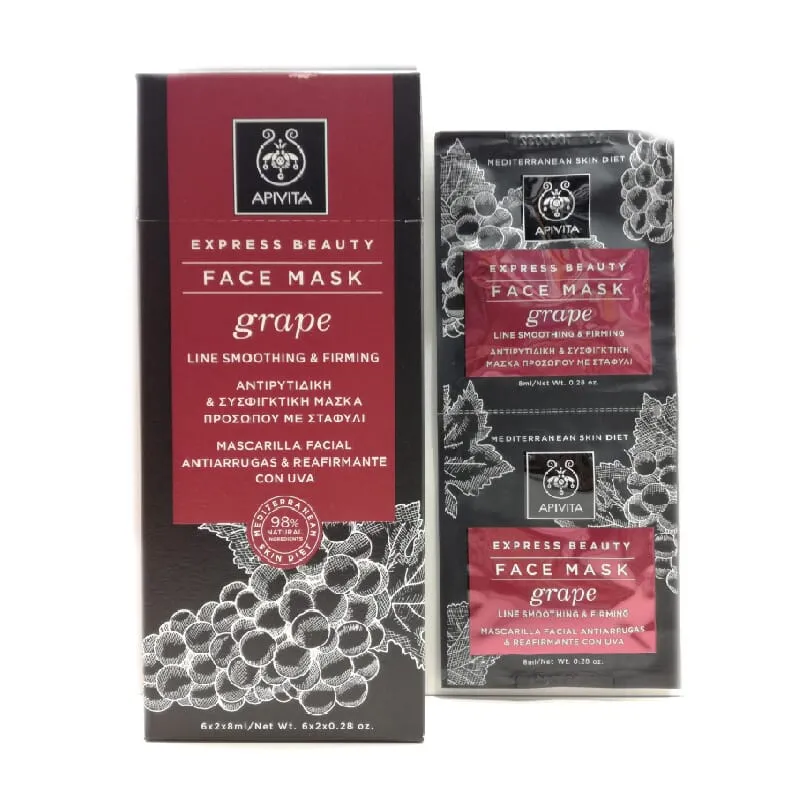 Express Beauty Mascarilla Facial Antiarrugas Uva 2 Uds 8ml