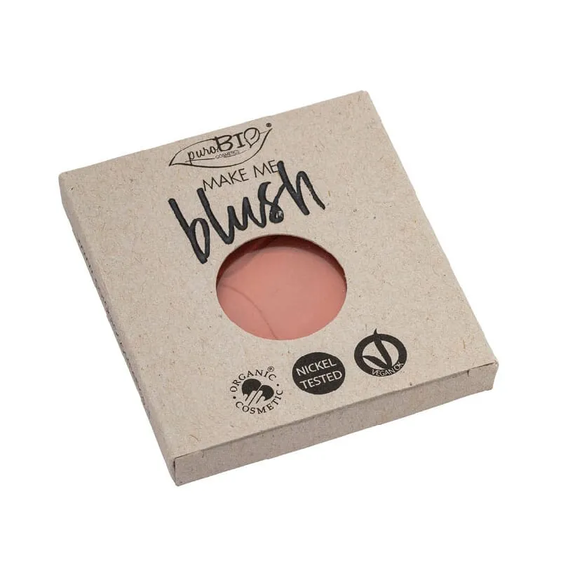 Colorete Compacto Ecológico #02 Rosa Coral Mate Recambio Purobio