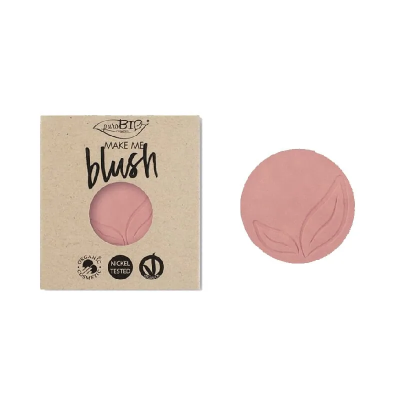 Purobio Colorete Compacto Ecológico Recambio #01 Rosa Satinado Reflejos Dorados