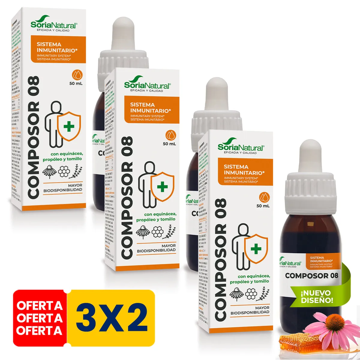Composor 8 Pack 3x2 - Echina Complex 50ml Soria Natural