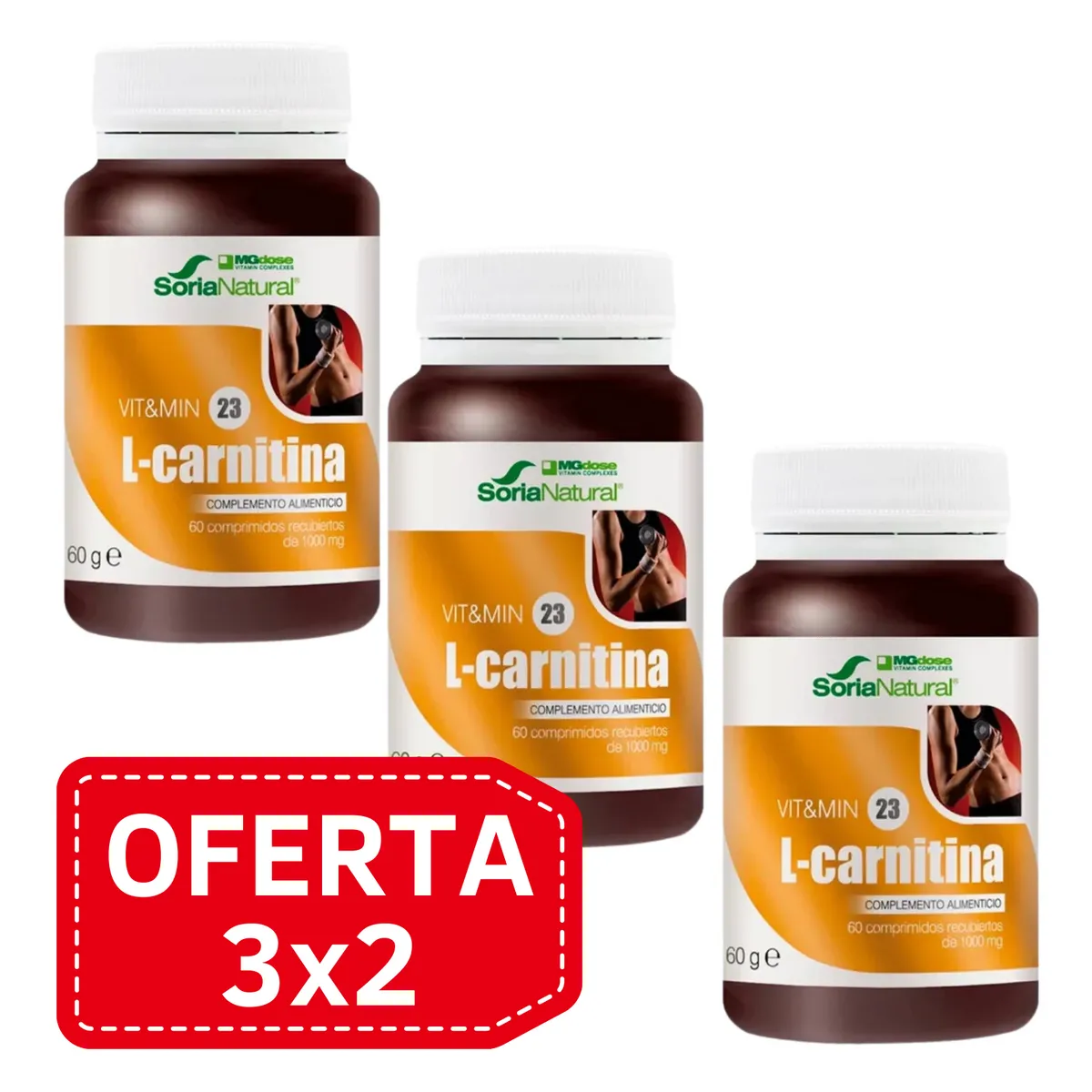 Pack 3x2 Vit & Min 23 L Carnitina 60 comp Soria Natural