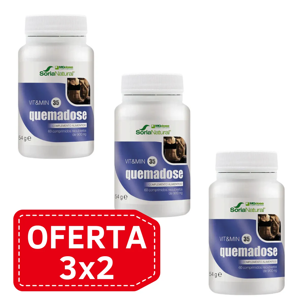 Pack 3x2 Vit & Min Quemadose 60 comp Soria Natural