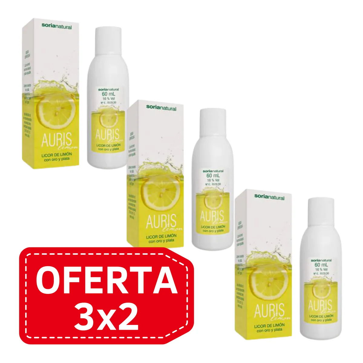 Pack 3x2 Auris Lemon 60mL. Soria Natural