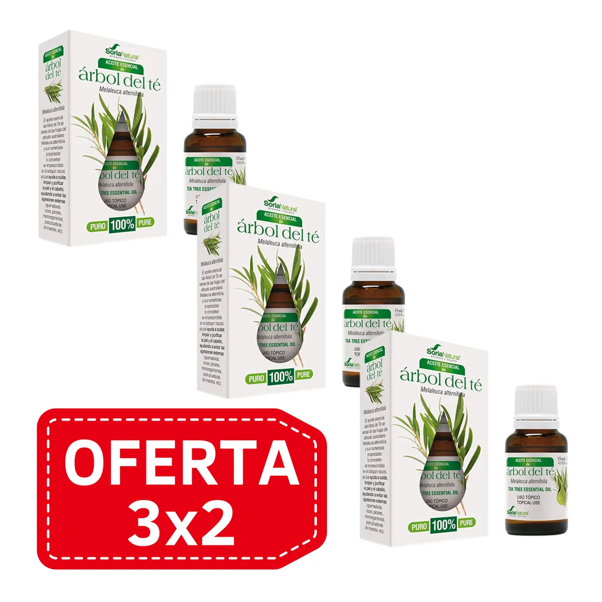 Pack 3x2 Aceite De Arbol Del Te 15ml Soria Natural