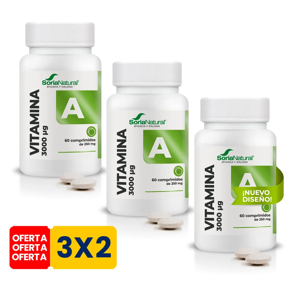PACK 3X2 VITAMINA A Liberación sostenida Soria Natural