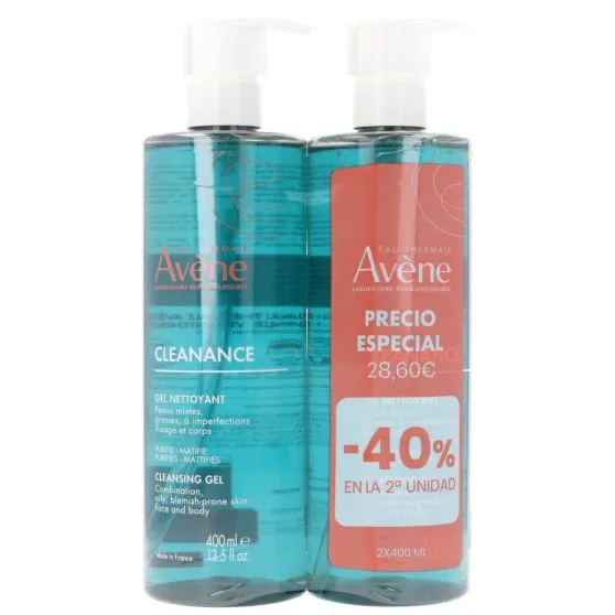 Avène Cleanance Gel Limpiador Pack Duplo 2x400 ml