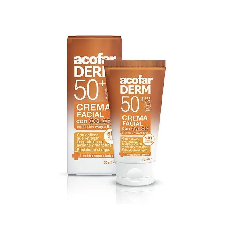 Acofarderm Crema Solar Facial con Color 50ml