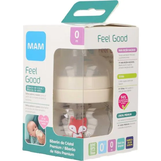 Biberón de cristal Premium Mam recién nacido 90 ml