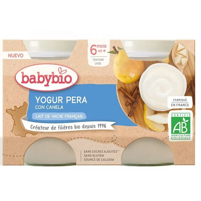 Babybio Yogur de Vaca con Pera 2 x 130g