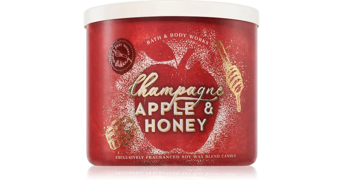Bath & Body Works Champagne Apple & Honey Scented Candle 411g