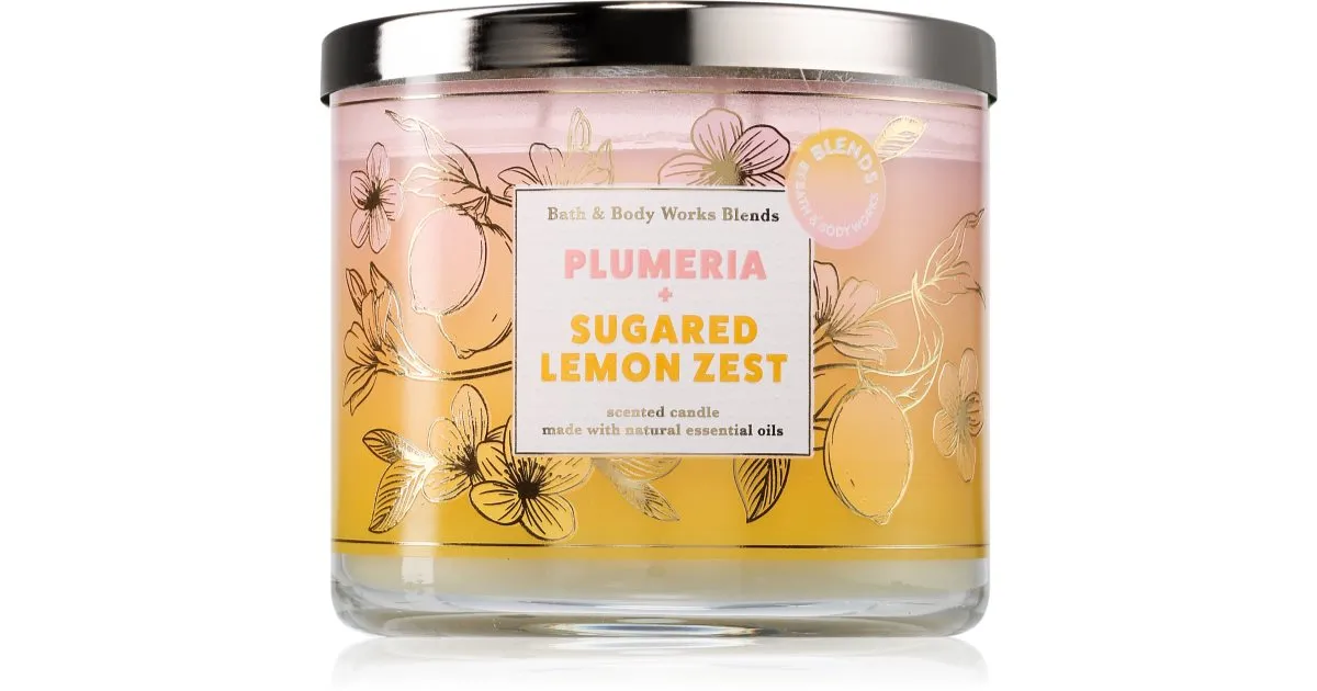 Bath & Body Works Plumeria & Sugared Lemon Zest scented candle 411 g