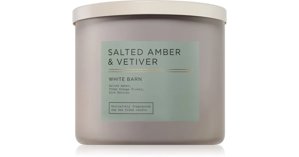 Bath & Body Works Salted Amber & Vetiver scented candle 411 g