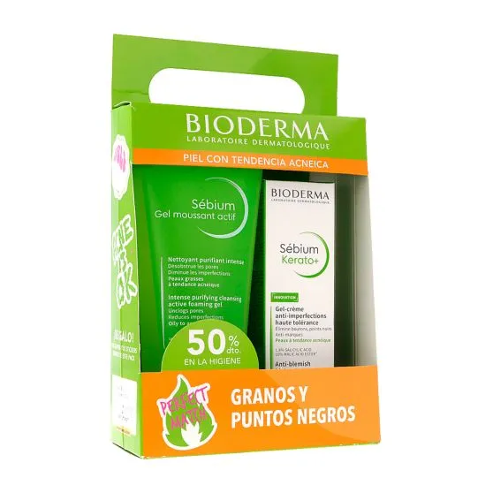 Pack Bioderma Sébium Kerato+ & Gel Moussant Actif