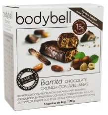 Bodybell Barritas Chocolate Avellana 5 Unidades