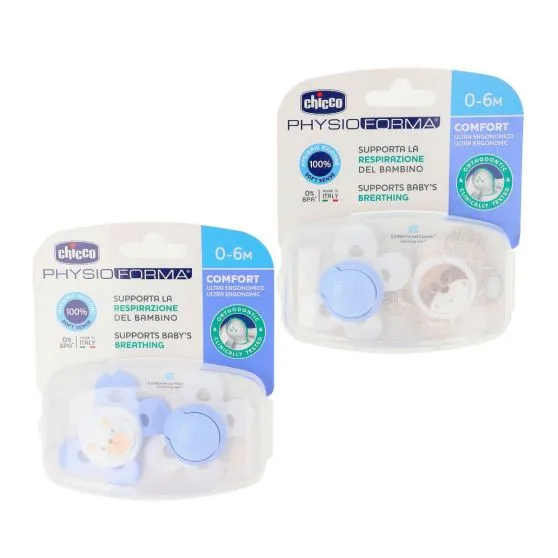 Chicco Chupetes PhysioForma Comfort Azul/Rosa 0-6 Meses