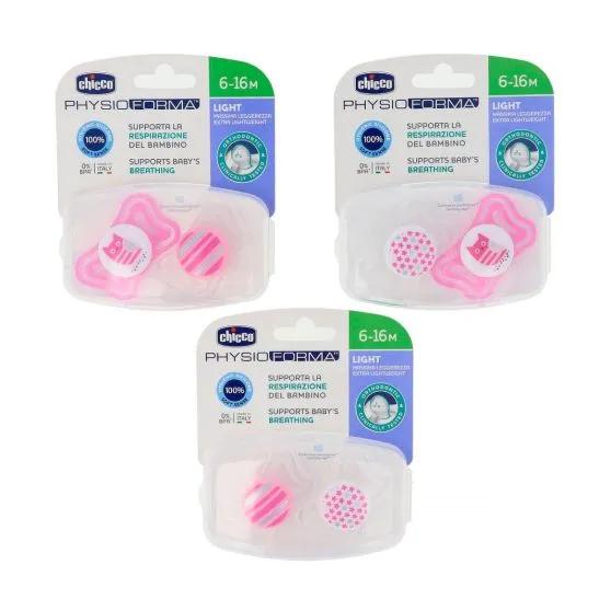Chicco Chupetes PhysioForma Light Rosa/Naranja 6-16 Meses