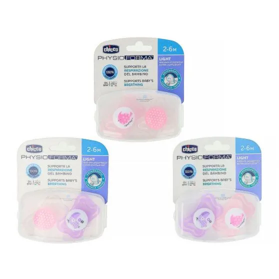 Chicco Chupetes PhysioForma Light Violeta/Rosa 2-6 Meses