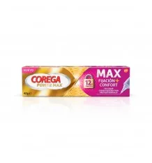 Corega Power Max Fijación + Confort Crema Adhesiva Dental 40g