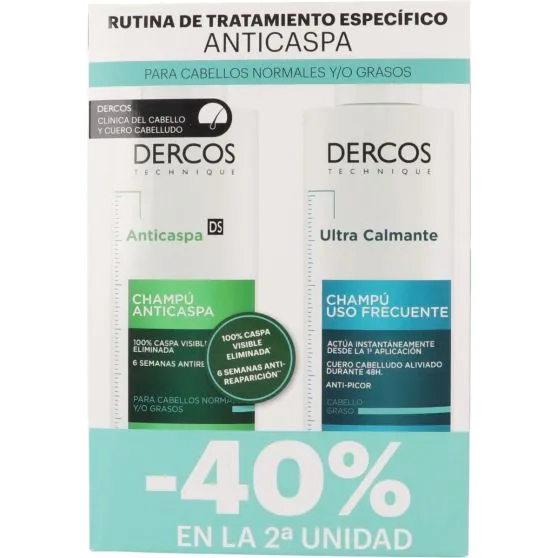 Vichy Dercos Duplo Anticaspa Normal y Graso 2x200 ml