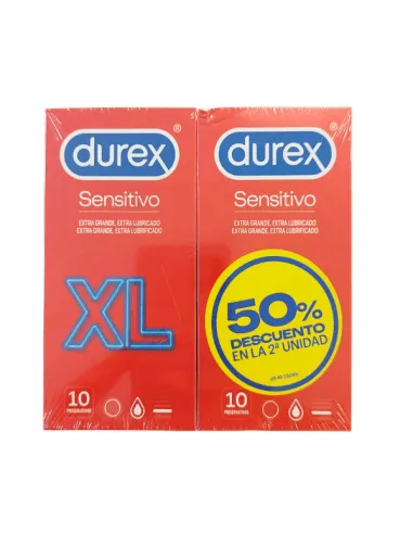 DUREX SENSITIVO XL PRESERVATIVO DUPLO 2 X 10 UNIDADES