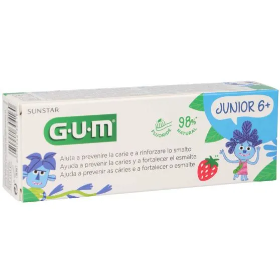 GUM Junior +6 Gel Dentífrico de fresa